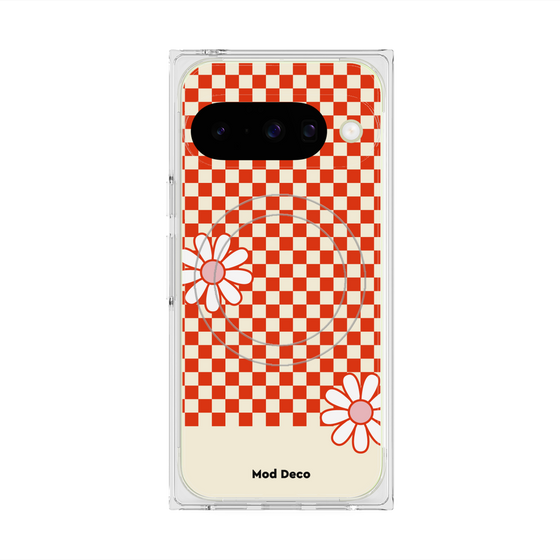 Premium Square Case with Pixelsnap［ Mod Deco - Original - Retro Flower ］