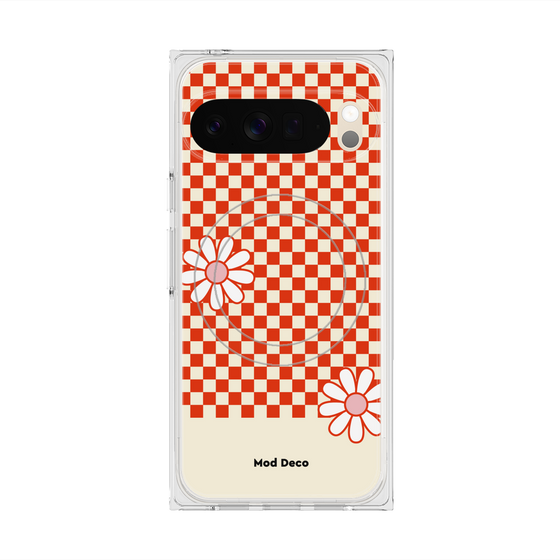 Premium Square Case with Pixelsnap［ Mod Deco - Original - Retro Flower ］
