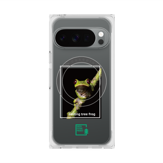 Premium Square Case with Pixelsnap［ Green Future Project - Gliding tree frog ］