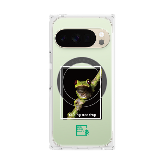 Premium Square Case with Pixelsnap［ Green Future Project - Gliding tree frog ］
