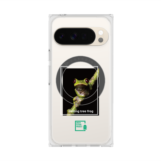 Premium Square Case with Pixelsnap［ Green Future Project - Gliding tree frog ］