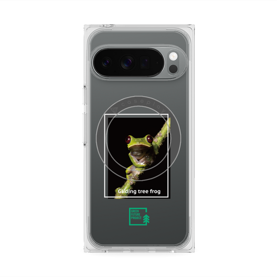Premium Square Case with Pixelsnap［ Green Future Project - Gliding tree frog ］