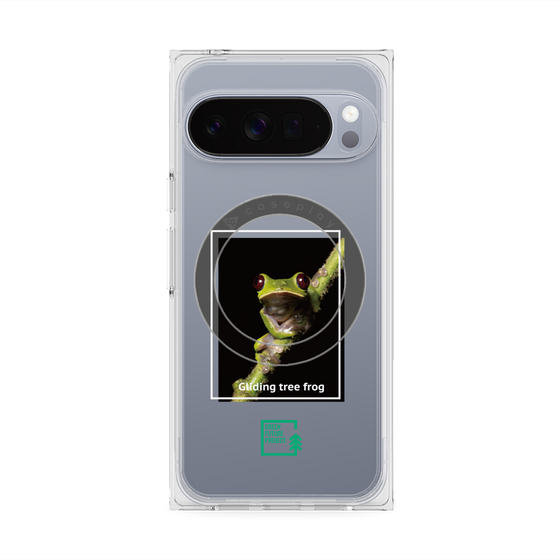 Premium Square Case with Pixelsnap［ Green Future Project - Gliding tree frog ］