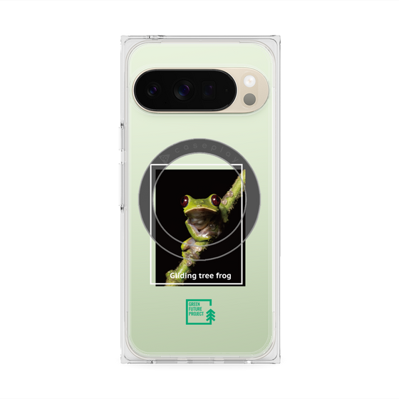 Premium Square Case with Pixelsnap［ Green Future Project - Gliding tree frog ］