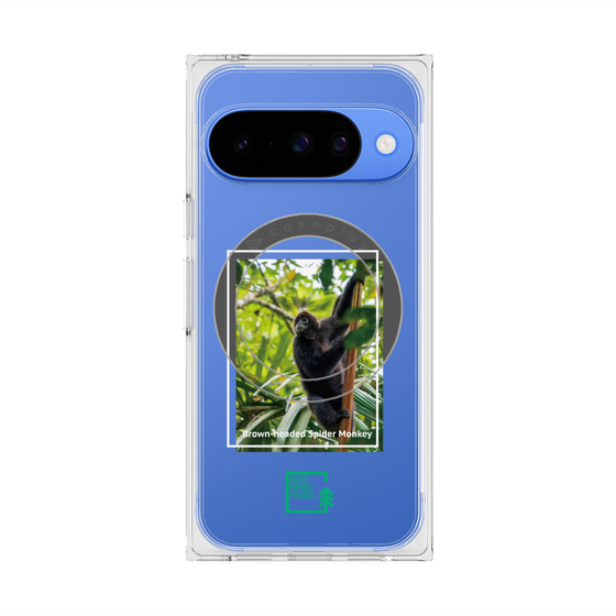Premium Square Case with Pixelsnap［ Green Future Project - Brown-headed Spider Monkey ］