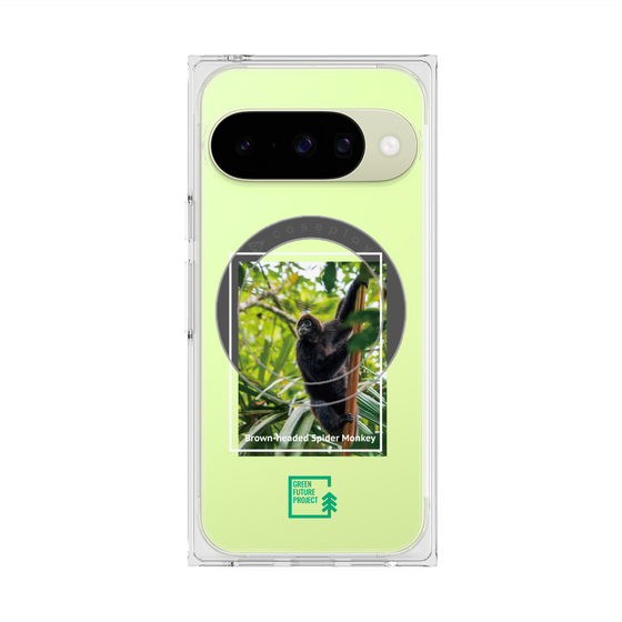 Premium Square Case with Pixelsnap［ Green Future Project - Brown-headed Spider Monkey ］