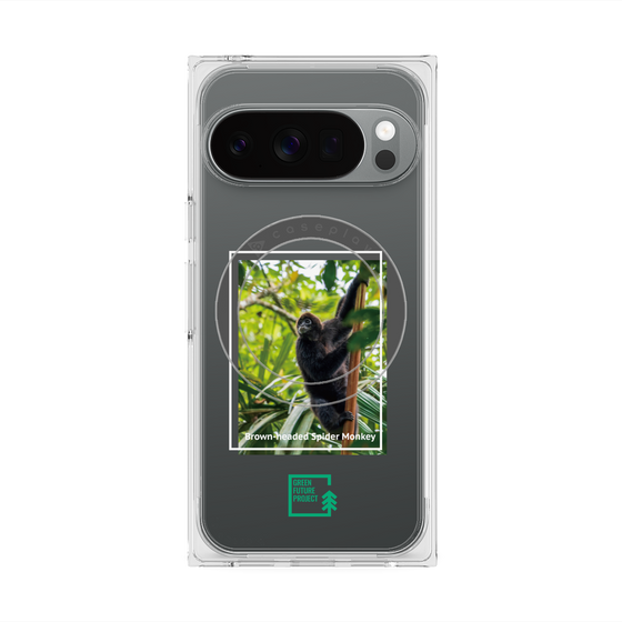 Premium Square Case with Pixelsnap［ Green Future Project - Brown-headed Spider Monkey ］