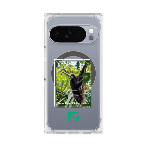 Premium Square Case with Pixelsnap［ Green Future Project - Brown-headed Spider Monkey ］