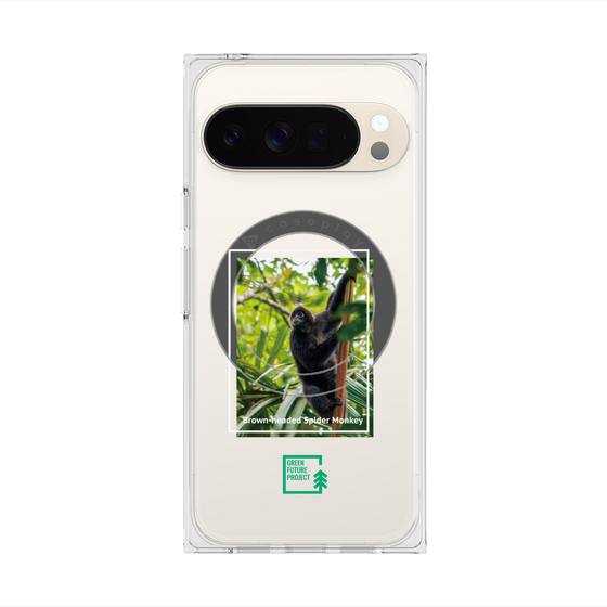 Premium Square Case with Pixelsnap［ Green Future Project - Brown-headed Spider Monkey ］