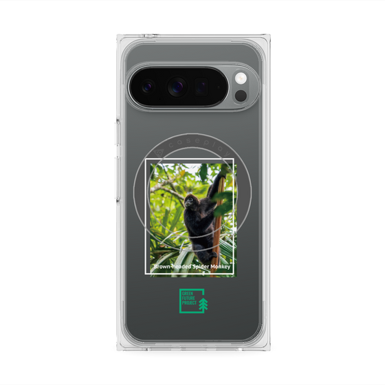 Premium Square Case with Pixelsnap［ Green Future Project - Brown-headed Spider Monkey ］