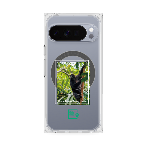 Premium Square Case with Pixelsnap［ Green Future Project - Brown-headed Spider Monkey ］