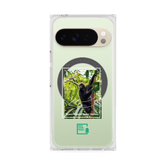 Premium Square Case with Pixelsnap［ Green Future Project - Brown-headed Spider Monkey ］