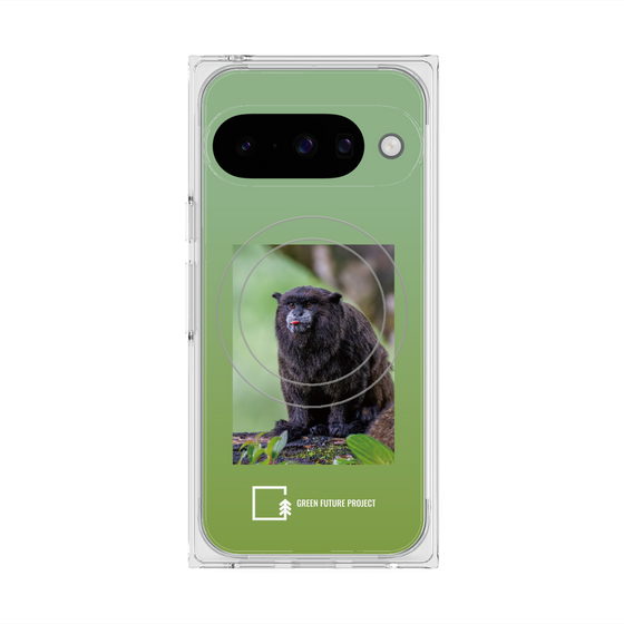 Premium Square Case with Pixelsnap［ Green Future Project - Black-mantled Tamarin ］
