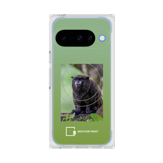 Premium Square Case with Pixelsnap［ Green Future Project - Black-mantled Tamarin ］