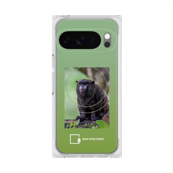 Premium Square Case with Pixelsnap［ Green Future Project - Black-mantled Tamarin ］
