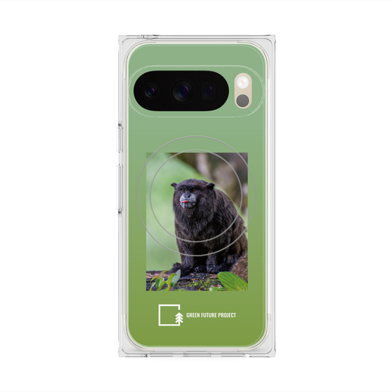 Premium Square Case with Pixelsnap［ Green Future Project - Black-mantled Tamarin ］