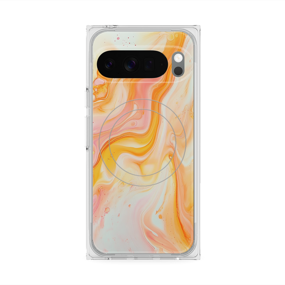 Premium Square Case with Pixelsnap［ Color Rain - Original - Tangerine Mist ］