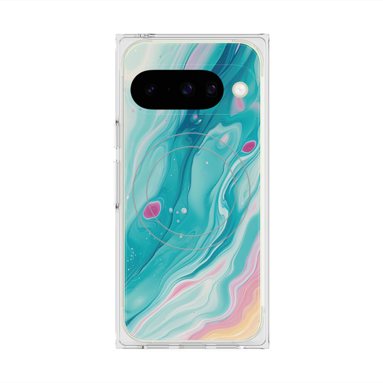Premium Square Case with Pixelsnap［ Color Rain - Original - Serene Wave ］