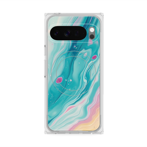 Premium Square Case with Pixelsnap［ Color Rain - Original - Serene Wave ］