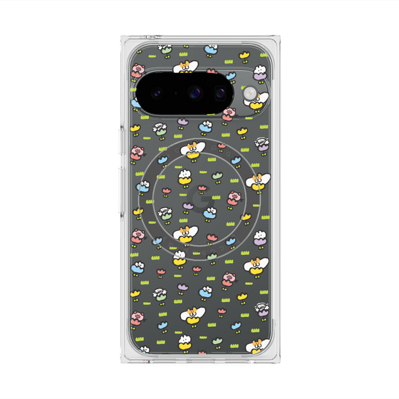 Premium Square Case with Pixelsnap［ Mokmokchan - Flower - All-over Pattern ］