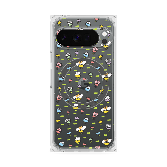 Premium Square Case with Pixelsnap［ Mokmokchan - Flower - All-over Pattern ］