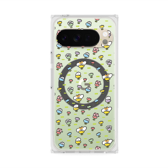 Premium Square Case with Pixelsnap［ Mokmokchan - Flower - All-over Pattern ］