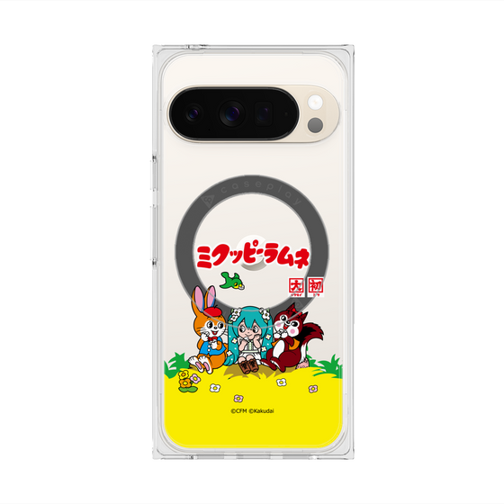 Premium Square Case with Pixelsnap［ Hatsune Miku × Kuppy Ramune - Package - Clear ］