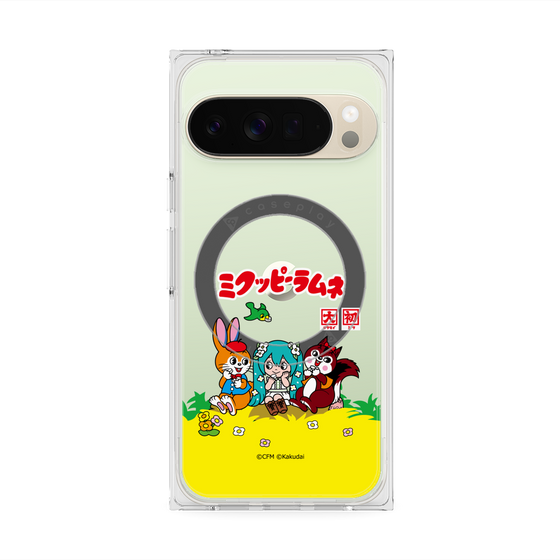 Premium Square Case with Pixelsnap［ Hatsune Miku × Kuppy Ramune - Package - Clear ］
