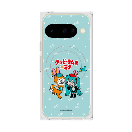 Premium Square Case with Pixelsnap［ Hatsune Miku × Kuppy Ramune - Hatsune Miku × Kuppy - Chibi Illustration ］