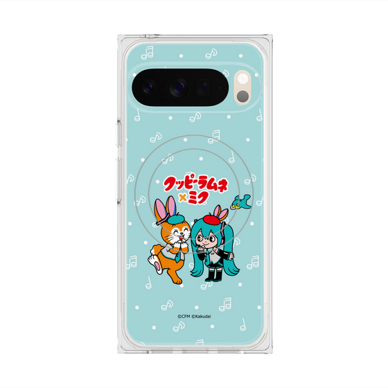 Premium Square Case with Pixelsnap［ Hatsune Miku × Kuppy Ramune - Hatsune Miku × Kuppy - Chibi Illustration ］