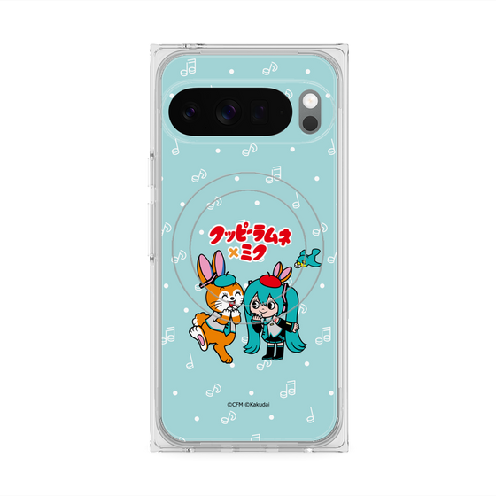 Premium Square Case with Pixelsnap［ Hatsune Miku × Kuppy Ramune - Hatsune Miku × Kuppy - Chibi Illustration ］