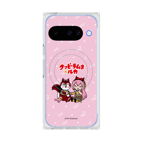 Premium Square Case with Pixelsnap［ Hatsune Miku × Kuppy Ramune - Megurine Luka × Ram - Chibi Illustration ］