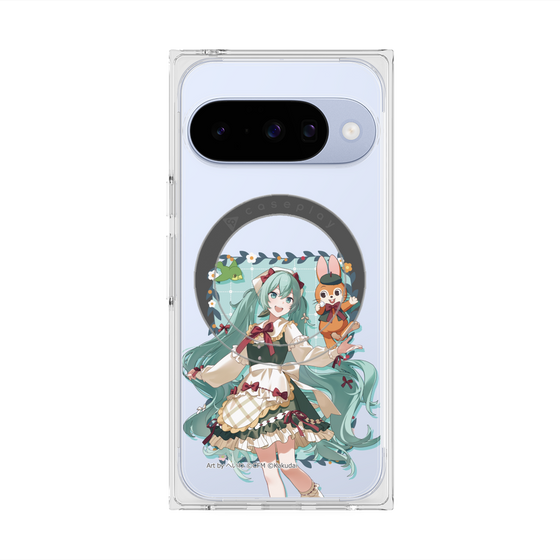 Premium Square Case with Pixelsnap［ Hatsune Miku × Kuppy Ramune - Hatsune Miku × Kuppy - Full-body Illustration 1 ］