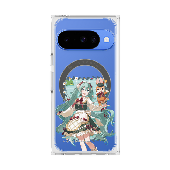 Premium Square Case with Pixelsnap［ Hatsune Miku × Kuppy Ramune - Hatsune Miku × Kuppy - Full-body Illustration 1 ］
