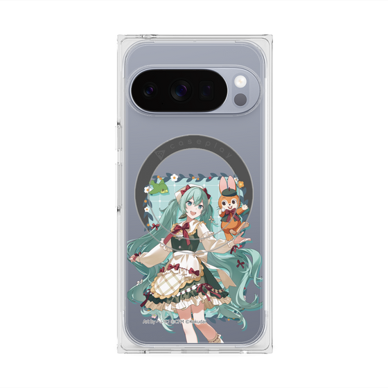 Premium Square Case with Pixelsnap［ Hatsune Miku × Kuppy Ramune - Hatsune Miku × Kuppy - Full-body Illustration 1 ］