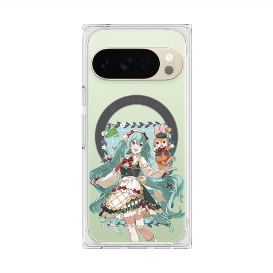 Premium Square Case with Pixelsnap［ Hatsune Miku × Kuppy Ramune - Hatsune Miku × Kuppy - Full-body Illustration 1 ］