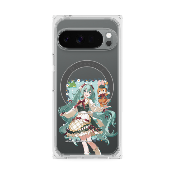 Premium Square Case with Pixelsnap［ Hatsune Miku × Kuppy Ramune - Hatsune Miku × Kuppy - Full-body Illustration 1 ］