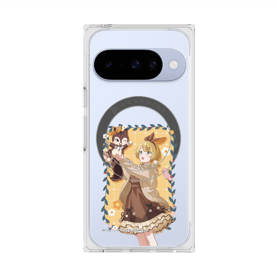 Premium Square Case with Pixelsnap［ Hatsune Miku × Kuppy Ramune - Kagamine Rin × Ram - Full-body Illustration 1 ］