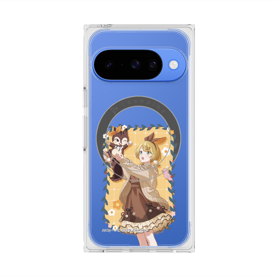 Premium Square Case with Pixelsnap［ Hatsune Miku × Kuppy Ramune - Kagamine Rin × Ram - Full-body Illustration 1 ］