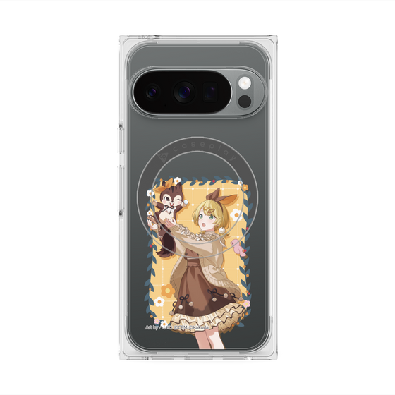 Premium Square Case with Pixelsnap［ Hatsune Miku × Kuppy Ramune - Kagamine Rin × Ram - Full-body Illustration 1 ］