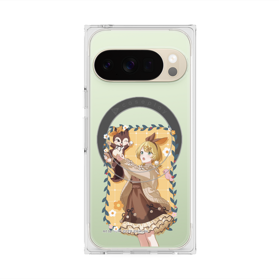 Premium Square Case with Pixelsnap［ Hatsune Miku × Kuppy Ramune - Kagamine Rin × Ram - Full-body Illustration 1 ］