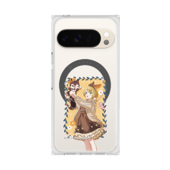 Premium Square Case with Pixelsnap［ Hatsune Miku × Kuppy Ramune - Kagamine Rin × Ram - Full-body Illustration 1 ］
