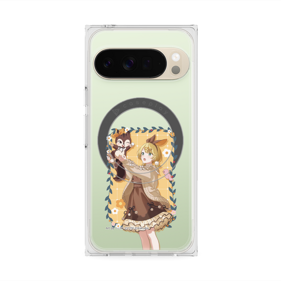Premium Square Case with Pixelsnap［ Hatsune Miku × Kuppy Ramune - Kagamine Rin × Ram - Full-body Illustration 1 ］