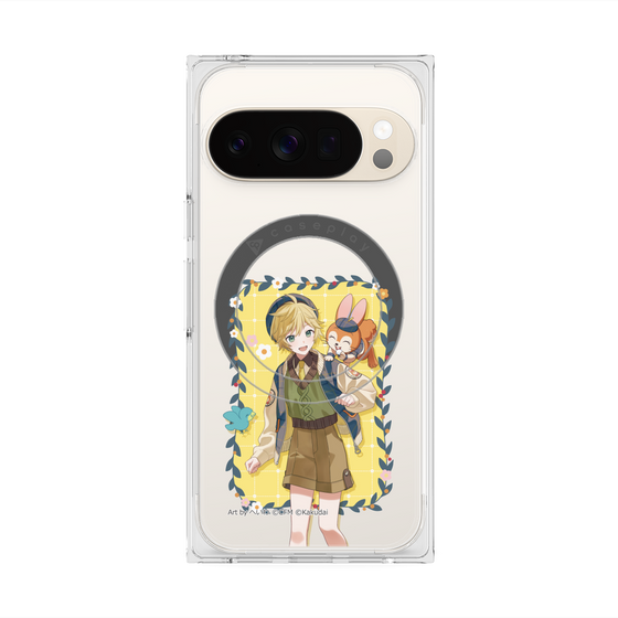 Premium Square Case with Pixelsnap［ Hatsune Miku × Kuppy Ramune - Kagamine Len × Kuppy - Full-body Illustration 1 ］