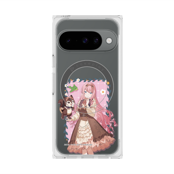 Premium Square Case with Pixelsnap［ Hatsune Miku × Kuppy Ramune - Megurine Luka × Ram - Full-body Illustration 1 ］