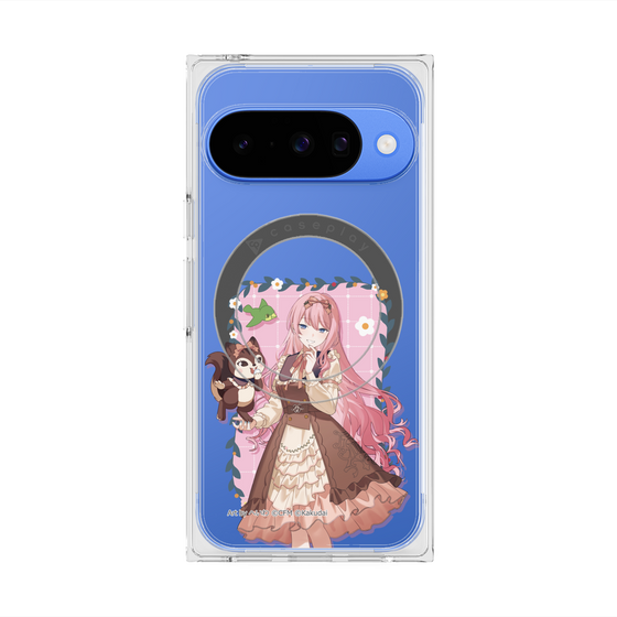 Premium Square Case with Pixelsnap［ Hatsune Miku × Kuppy Ramune - Megurine Luka × Ram - Full-body Illustration 1 ］