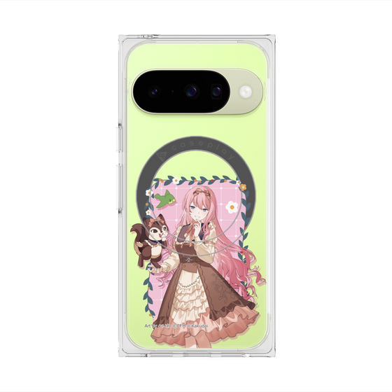 Premium Square Case with Pixelsnap［ Hatsune Miku × Kuppy Ramune - Megurine Luka × Ram - Full-body Illustration 1 ］