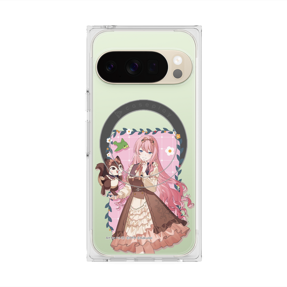 Premium Square Case with Pixelsnap［ Hatsune Miku × Kuppy Ramune - Megurine Luka × Ram - Full-body Illustration 1 ］