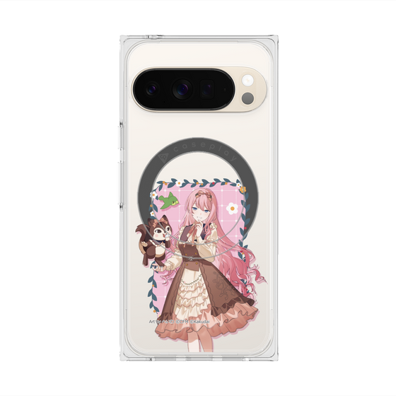 Premium Square Case with Pixelsnap［ Hatsune Miku × Kuppy Ramune - Megurine Luka × Ram - Full-body Illustration 1 ］
