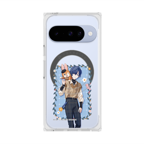 Premium Square Case with Pixelsnap［ Hatsune Miku × Kuppy Ramune - KAITO × Kuppy - Full-body Illustration 1 ］